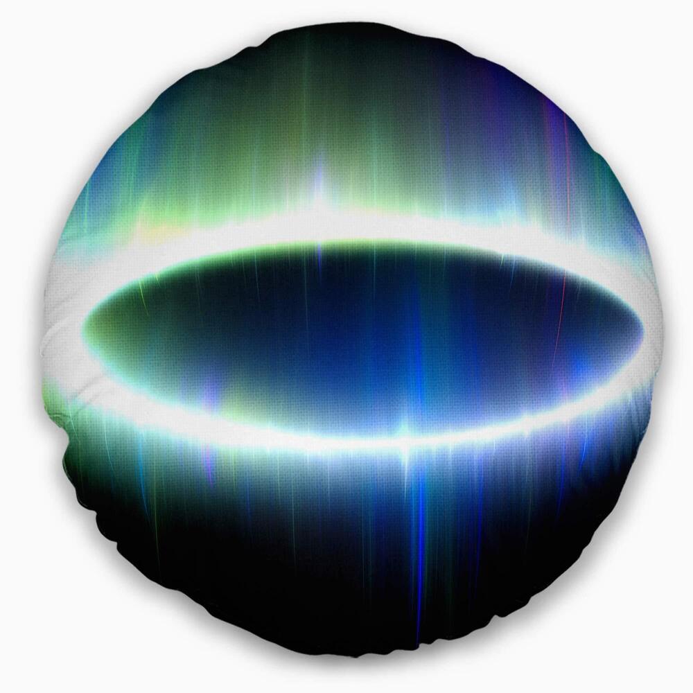 4459 Designart Large Blue Oval Fractal Light' Abstract Throw Living Room